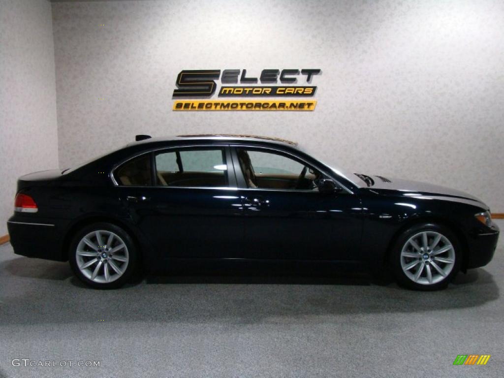 2008 7 Series 750Li Sedan - Monaco Blue Metallic / Natural Brown photo #3