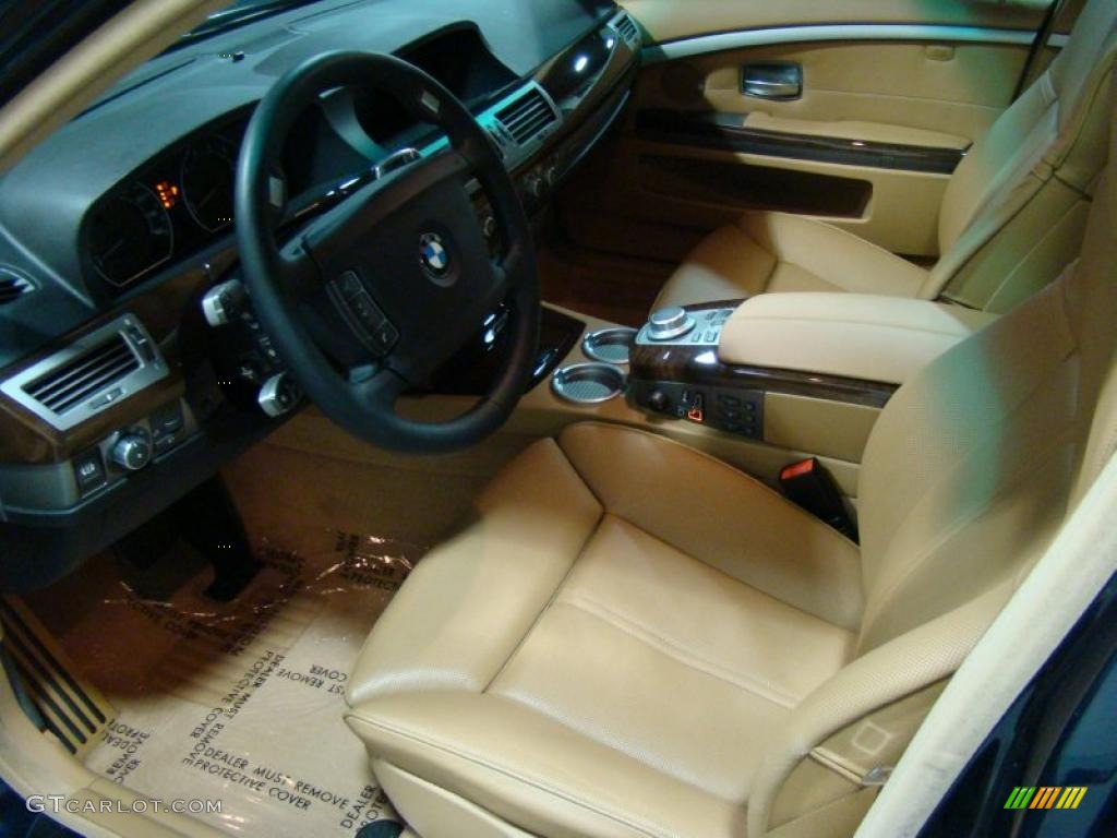 2008 7 Series 750Li Sedan - Monaco Blue Metallic / Natural Brown photo #8