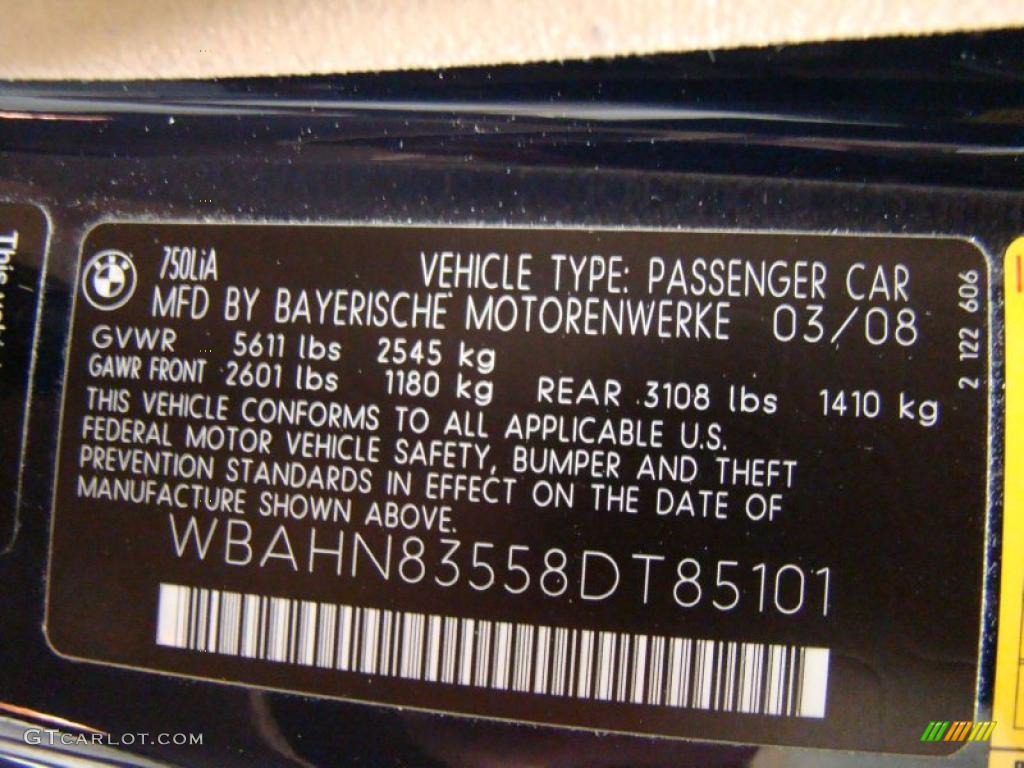 2008 7 Series 750Li Sedan - Monaco Blue Metallic / Natural Brown photo #16