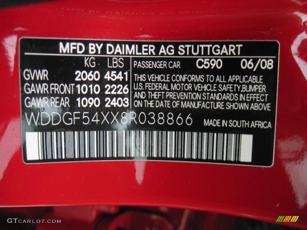 2008 C Color Code 590 for Mars Red Photo #32275743
