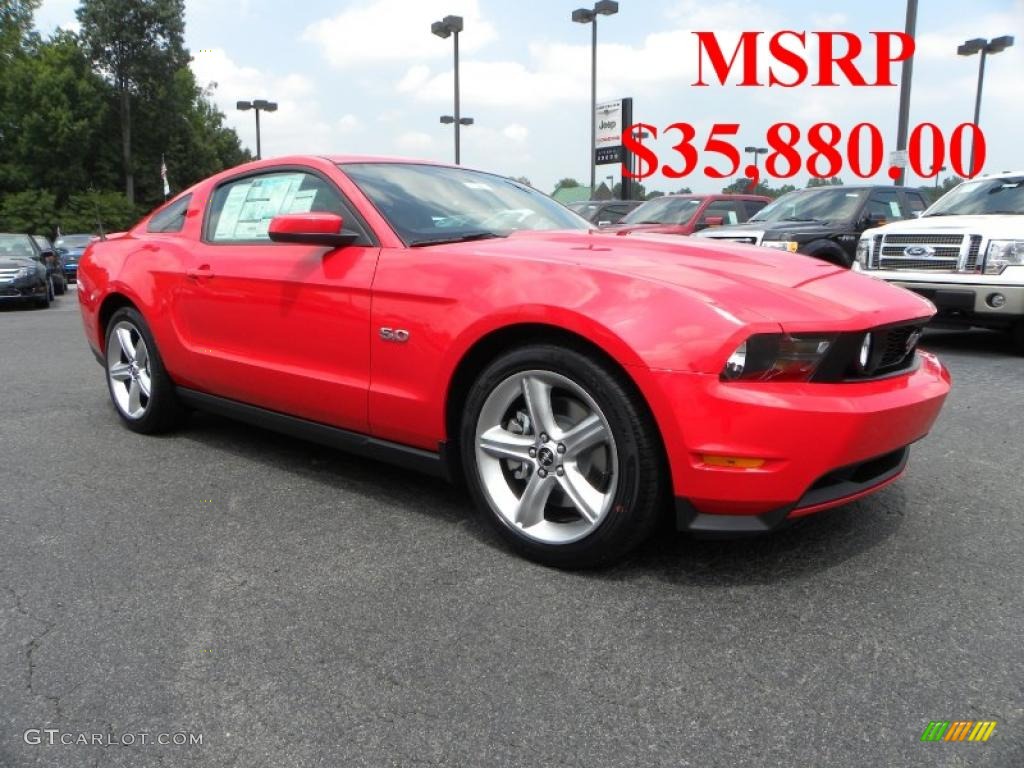 2011 Mustang GT Premium Coupe - Race Red / Charcoal Black/Cashmere photo #1