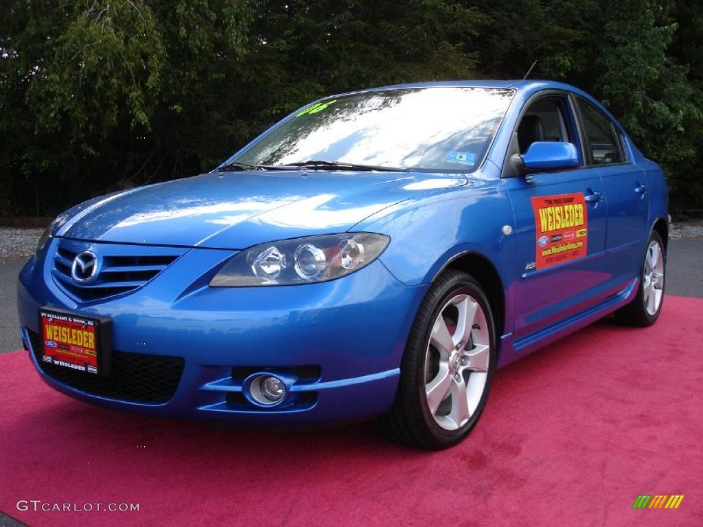 2006 MAZDA3 s Grand Touring Sedan - Winning Blue Metallic / Black photo #1