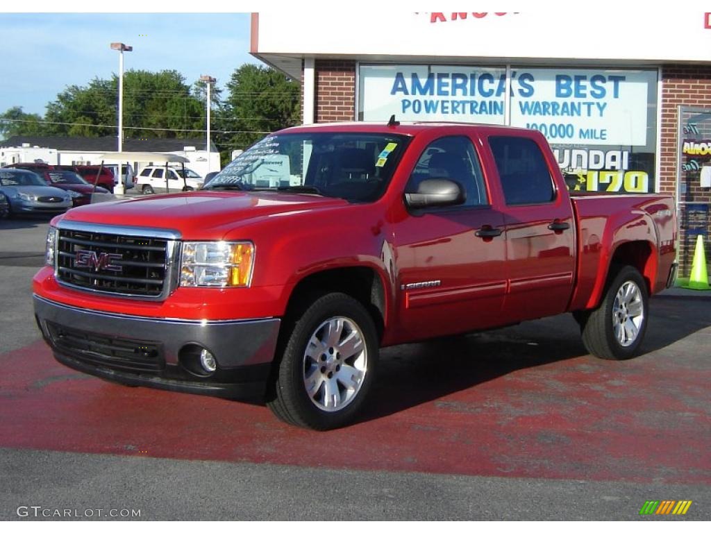 2008 Sierra 1500 SLE Crew Cab 4x4 - Fire Red / Ebony photo #1