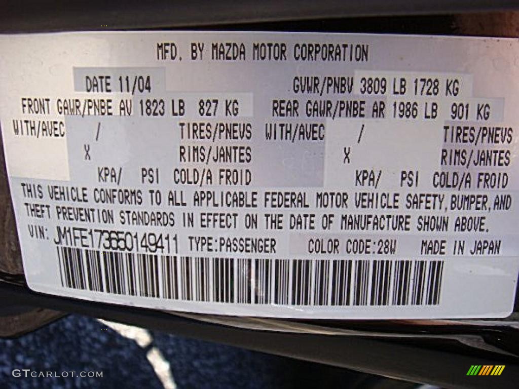 2005 RX-8  - Black Cherry Mica / Parchment photo #6