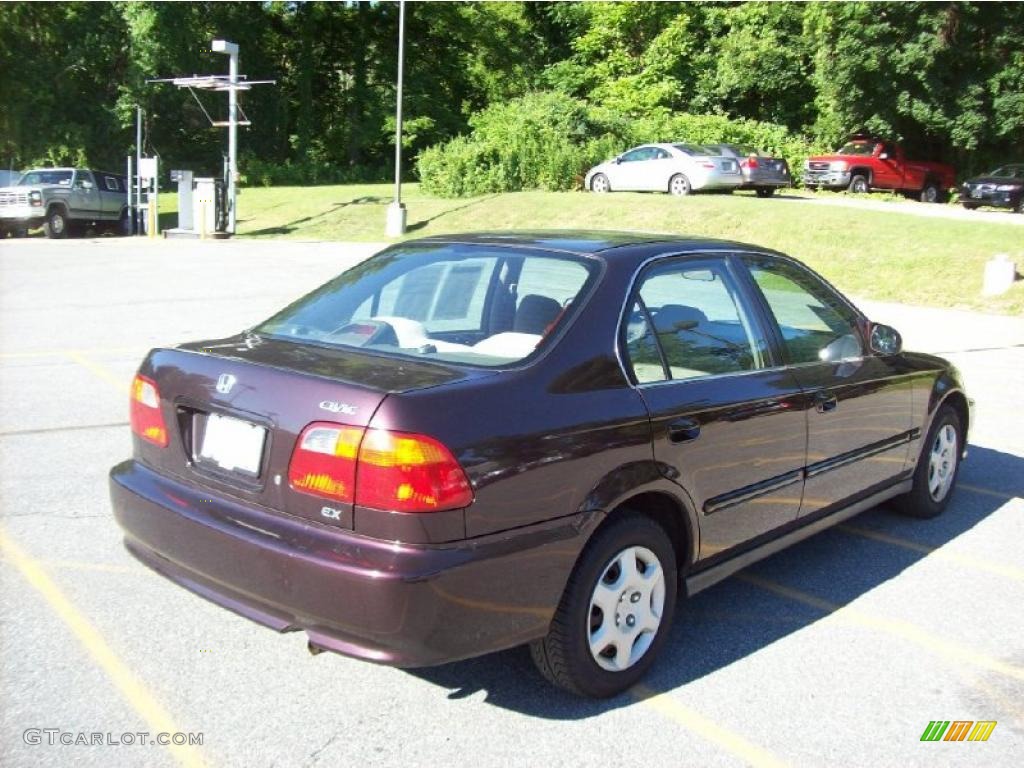 2000 Civic EX Sedan - Vintage Plum / Beige photo #20