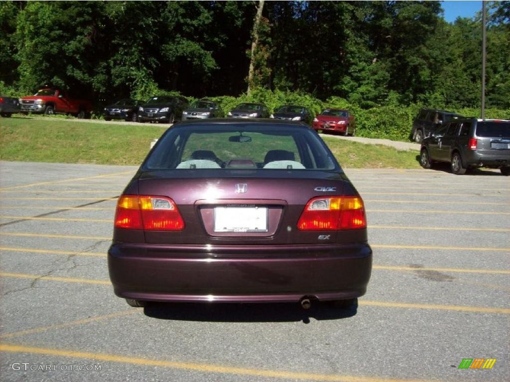 2000 Civic EX Sedan - Vintage Plum / Beige photo #23