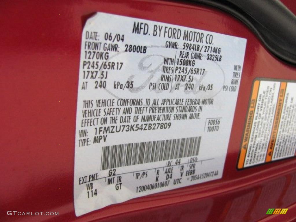 2004 Explorer XLT 4x4 - Redfire Metallic / Graphite photo #14