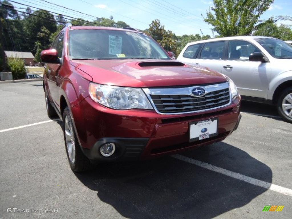 2009 Forester 2.5 XT Limited - Camellia Red Pearl / Black photo #1