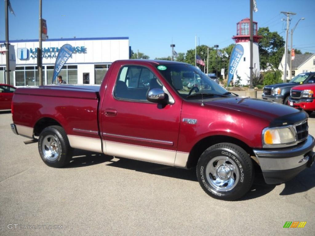 1997 F150 XLT Regular Cab - Dark Toreador Red Metallic / Medium Prairie Tan photo #1