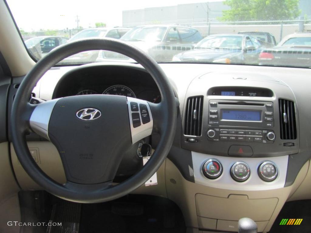 2009 Elantra GLS Sedan - Captiva White / Beige photo #4