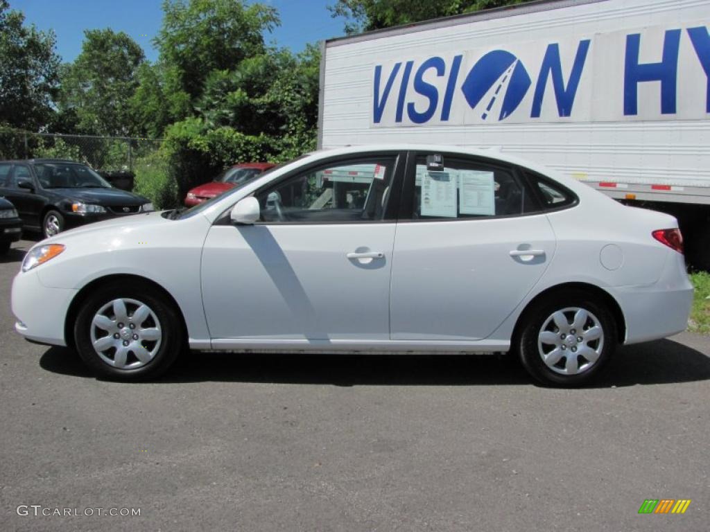 2009 Elantra GLS Sedan - Captiva White / Beige photo #13