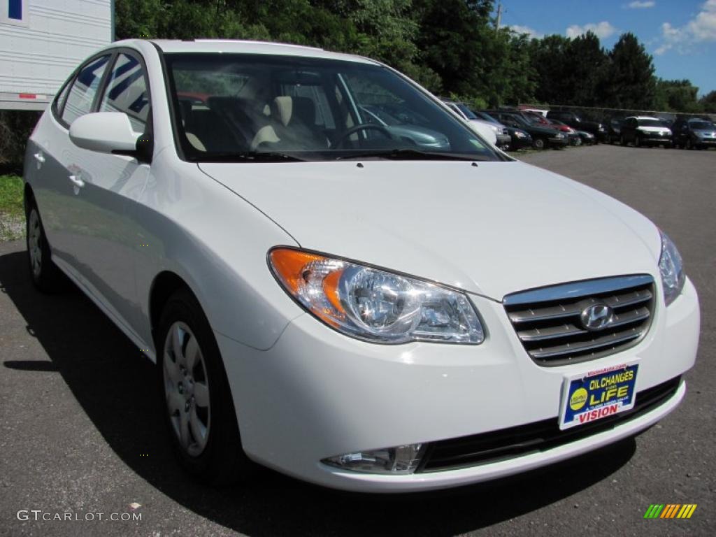 2009 Elantra GLS Sedan - Captiva White / Beige photo #16