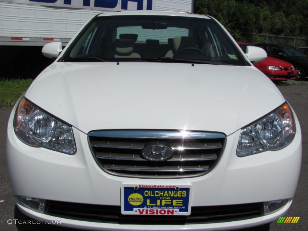 2009 Elantra GLS Sedan - Captiva White / Beige photo #17