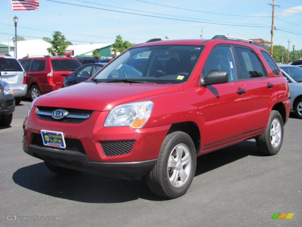 2009 Sportage LX - Volcanic Red / Black photo #1