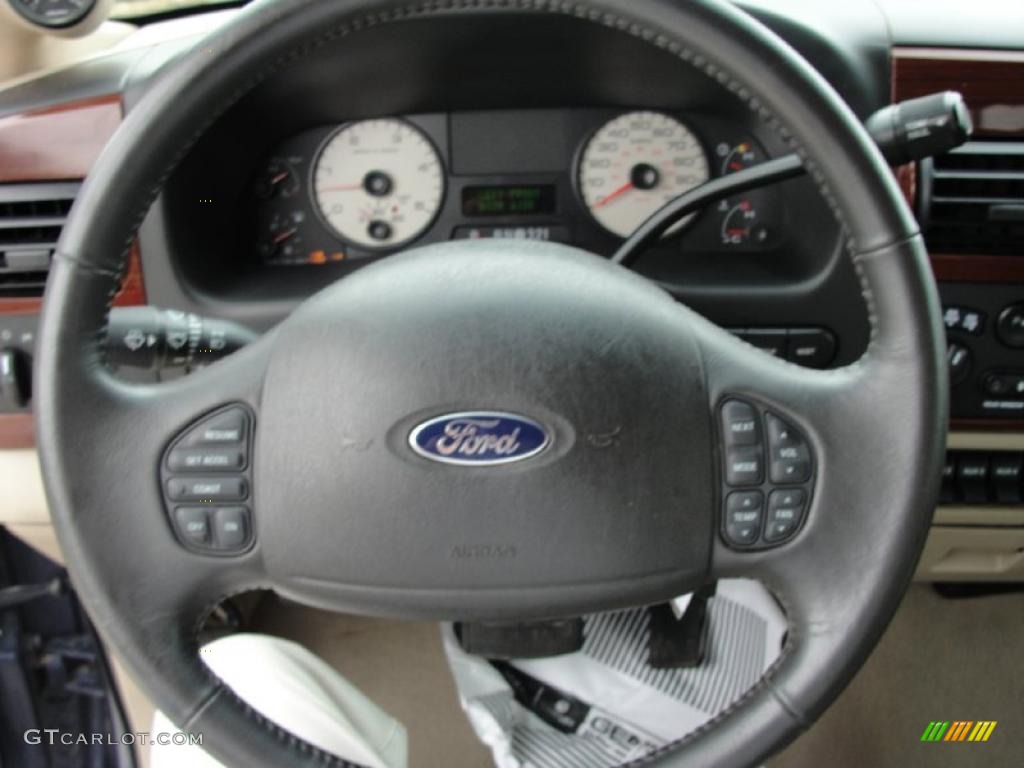 2006 F250 Super Duty Lariat Crew Cab 4x4 - Medium Wedgewood Blue Metallic / Tan photo #44