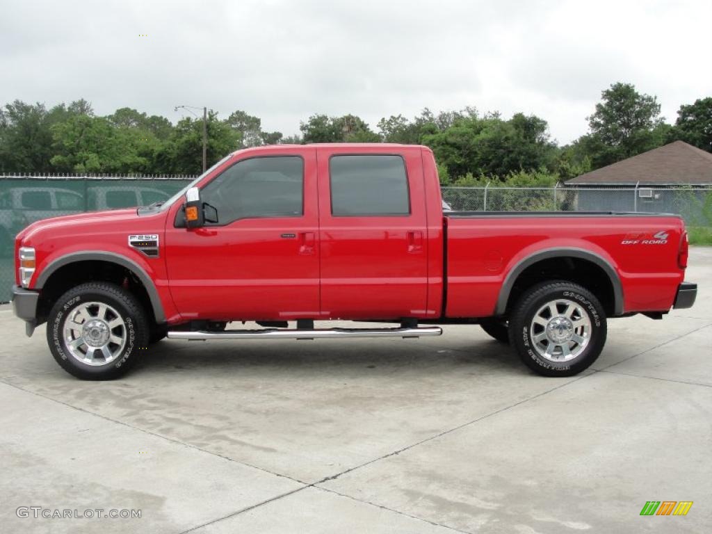 2008 F250 Super Duty FX4 Crew Cab 4x4 - Red / Ebony photo #6