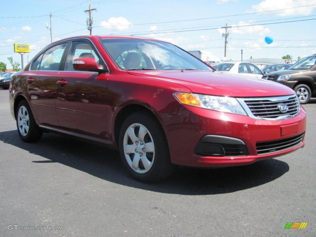 2009 Optima LX - Ruby Red / Beige photo #17