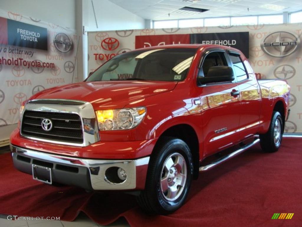 2008 Tundra SR5 Double Cab 4x4 - Radiant Red / Beige photo #1