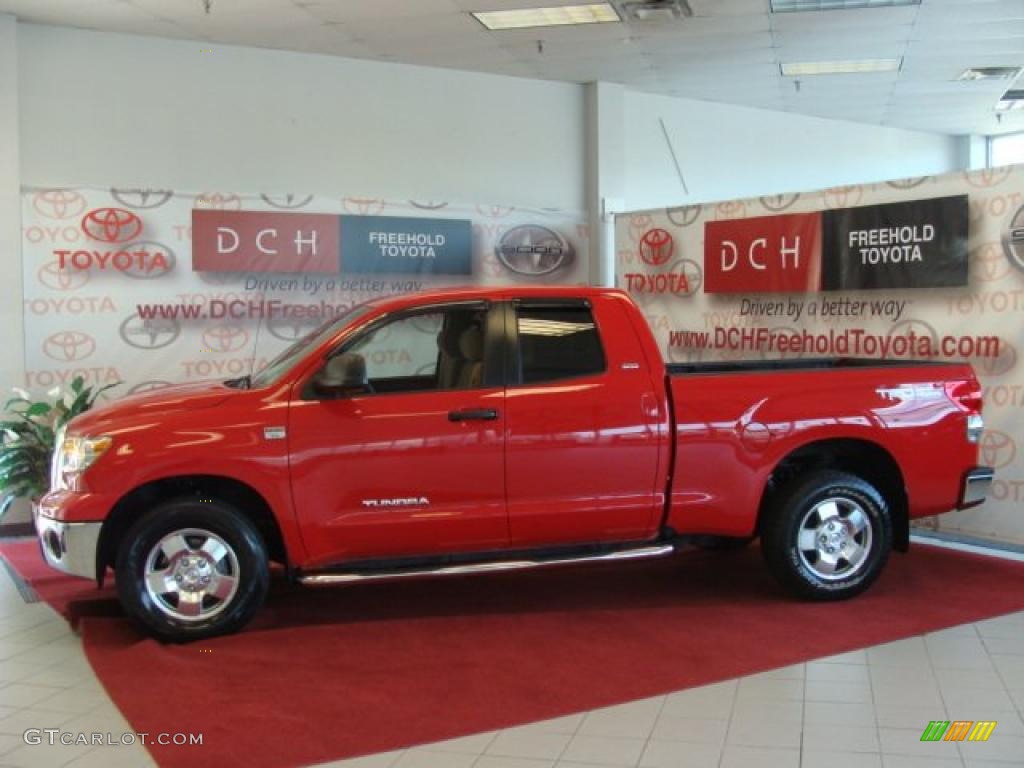 2008 Tundra SR5 Double Cab 4x4 - Radiant Red / Beige photo #5