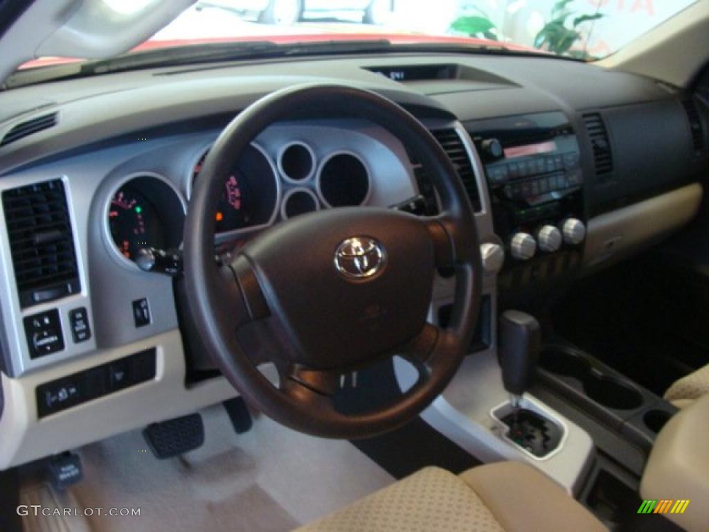 2008 Tundra SR5 Double Cab 4x4 - Radiant Red / Beige photo #15