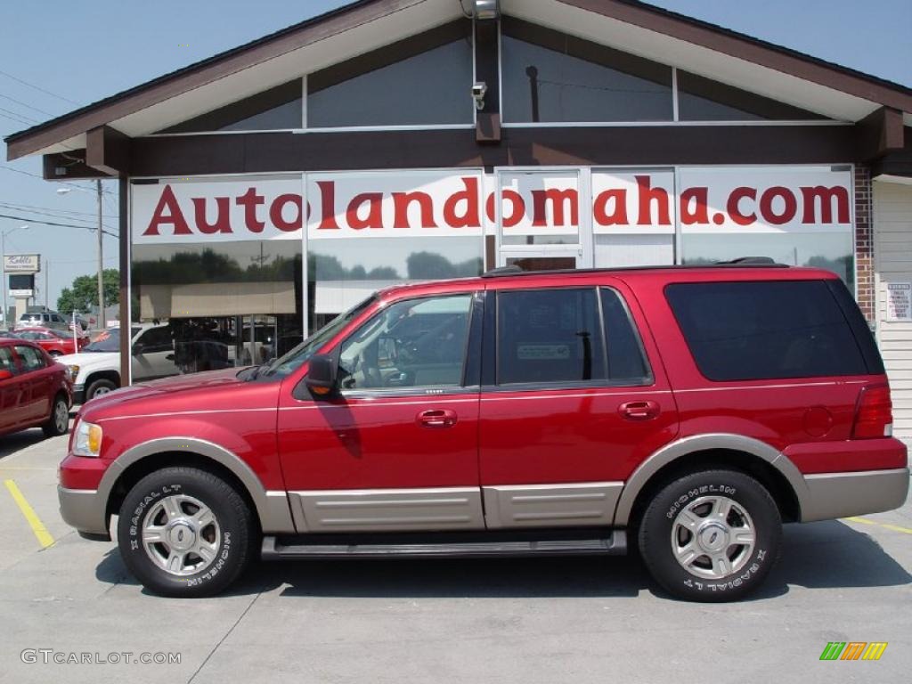 2003 Expedition Eddie Bauer 4x4 - Laser Red Tinted Metallic / Medium Parchment photo #1