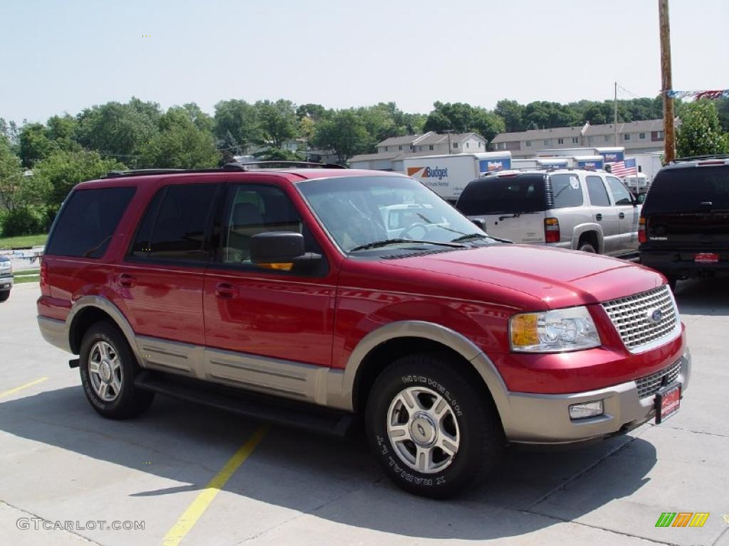 2003 Expedition Eddie Bauer 4x4 - Laser Red Tinted Metallic / Medium Parchment photo #3