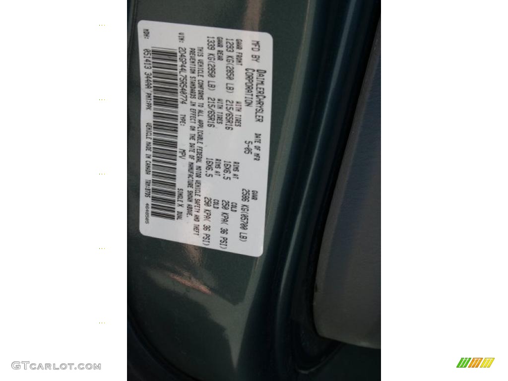 2005 Grand Caravan SXT - Magnesium Pearl / Medium Slate Gray photo #11