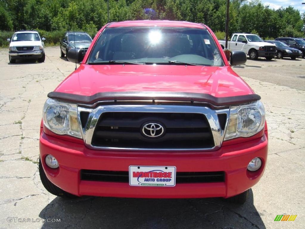 2005 Tacoma V6 Double Cab 4x4 - Radiant Red / Graphite Gray photo #8