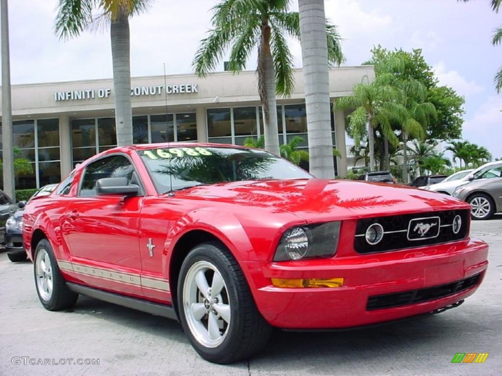 2007 Mustang V6 Deluxe Coupe - Torch Red / Medium Parchment photo #1