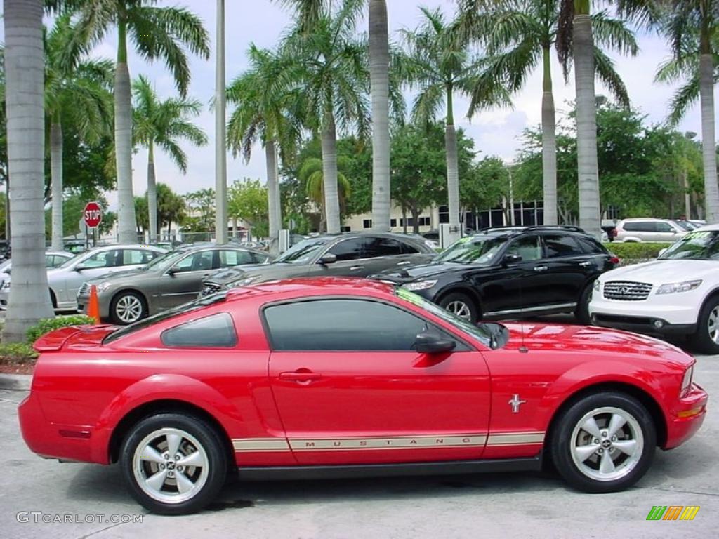 2007 Mustang V6 Deluxe Coupe - Torch Red / Medium Parchment photo #5