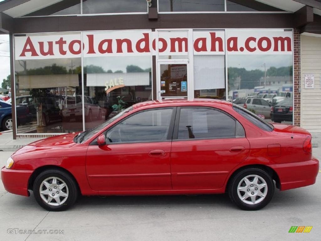 2003 Pepper Red Kia Spectra Sedan 32340893 Gtcarlot Com