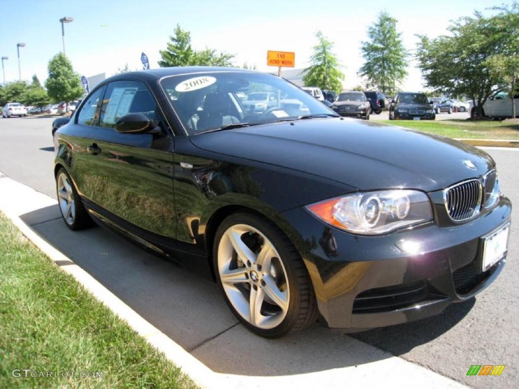 2008 1 Series 135i Coupe - Jet Black / Black photo #8