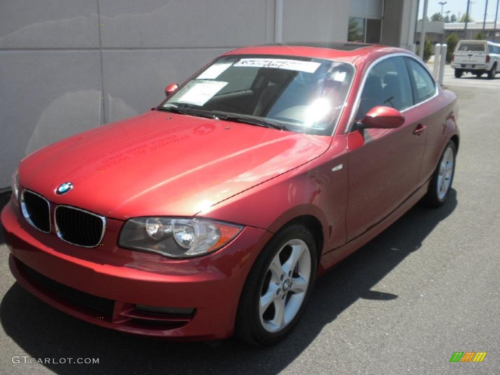 2008 1 Series 128i Coupe - Sedona Red Metallic / Black photo #2