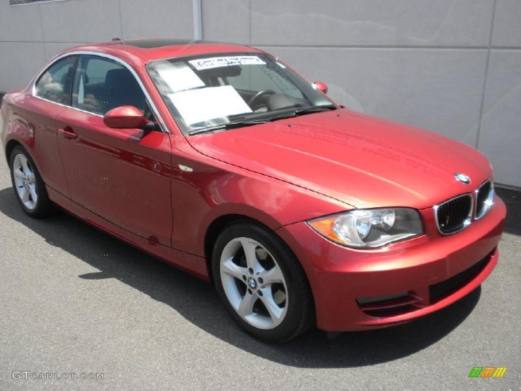 2008 1 Series 128i Coupe - Sedona Red Metallic / Black photo #22