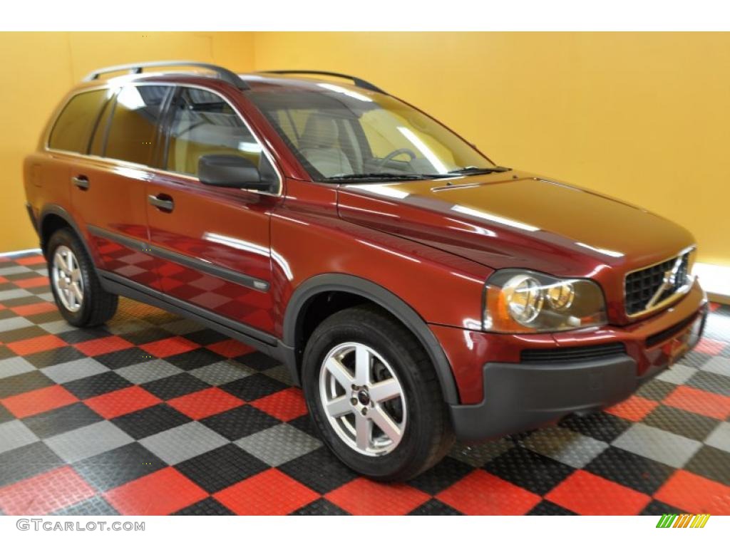 2004 XC90 2.5T AWD - Ruby Red Metallic / Taupe/Light Taupe photo #1