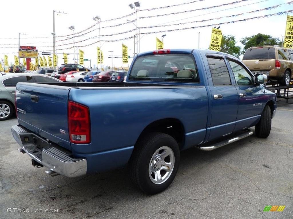 2004 Ram 1500 SLT Quad Cab - Atlantic Blue Pearl / Taupe photo #6