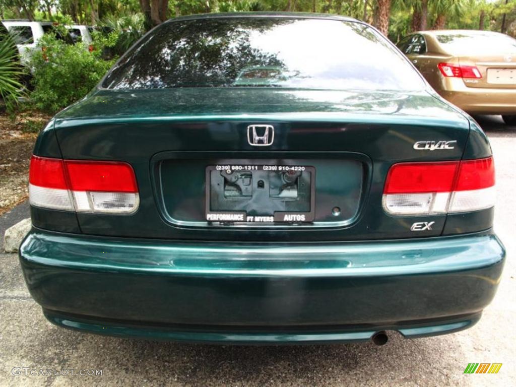 1999 Civic EX Coupe - Clover Green Pearl / Gray photo #4