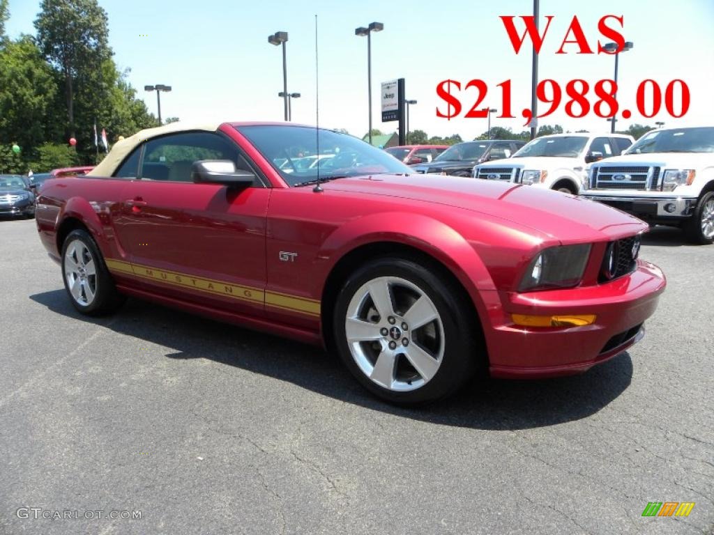 2006 Mustang GT Premium Convertible - Redfire Metallic / Light Parchment photo #1