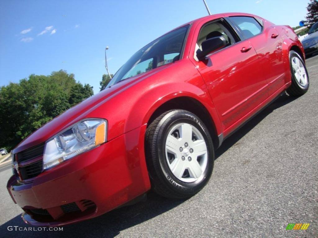 2009 Avenger SXT - Inferno Red Crystal Pearl / Dark Slate Gray photo #1