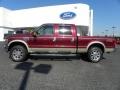 2008 Dark Toreador Red Ford F250 Super Duty Lariat Crew Cab 4x4  photo #5