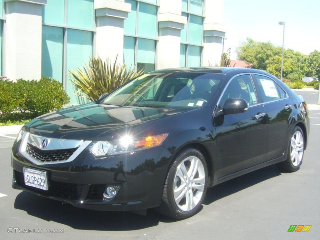 2010 TSX V6 Sedan - Crystal Black Pearl / Ebony photo #1