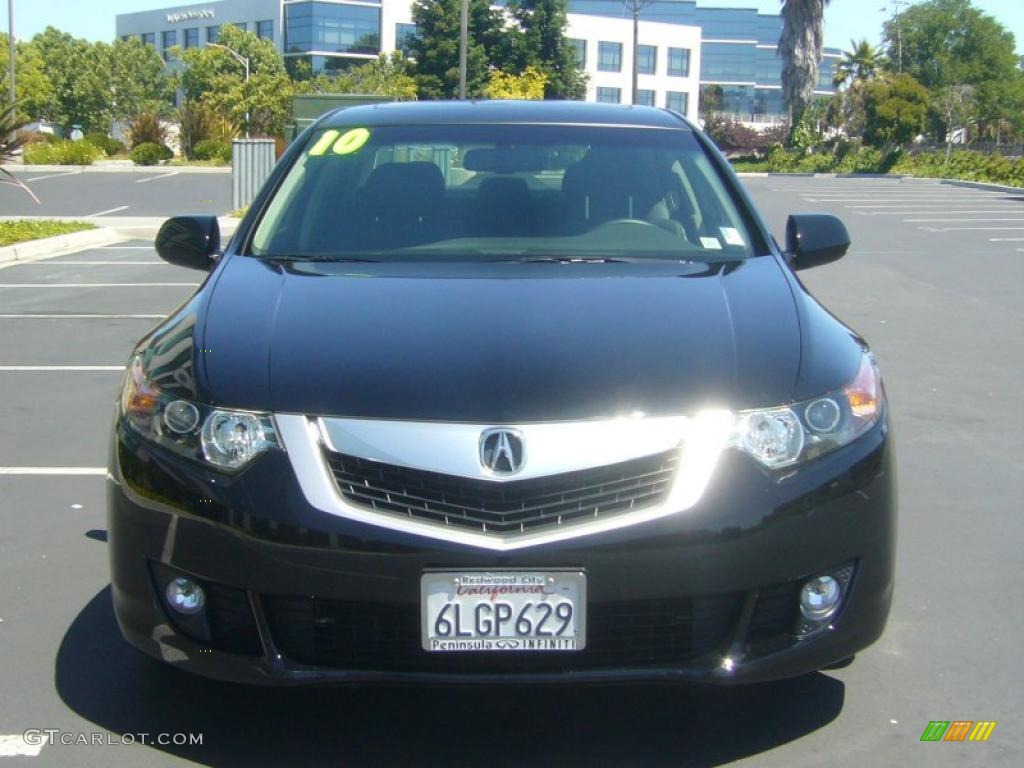 2010 TSX V6 Sedan - Crystal Black Pearl / Ebony photo #2