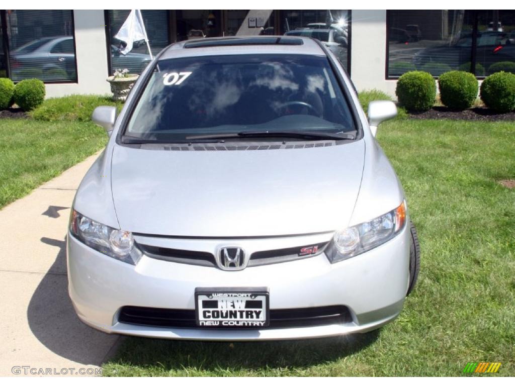 2007 Civic Si Sedan - Alabaster Silver Metallic / Black photo #2