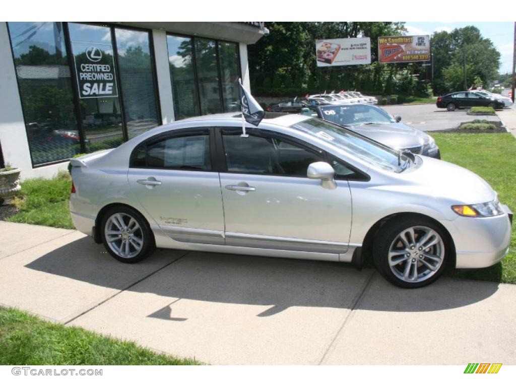 2007 Civic Si Sedan - Alabaster Silver Metallic / Black photo #4