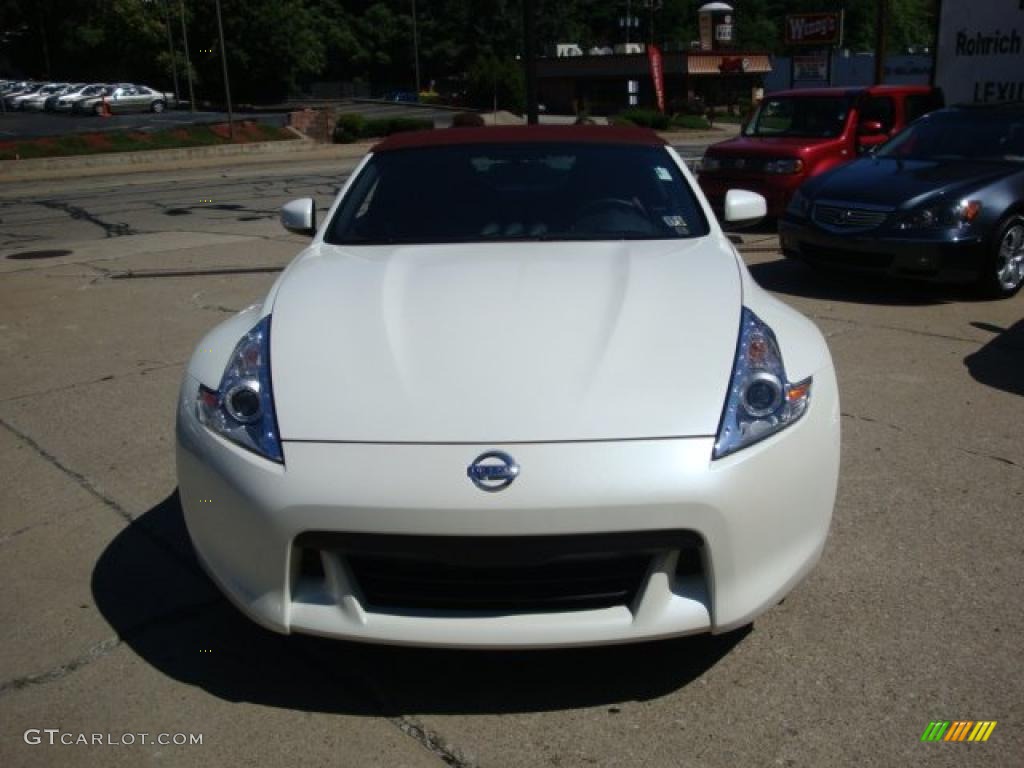 2010 370Z Touring Roadster - Pearl White / Wine Leather photo #6