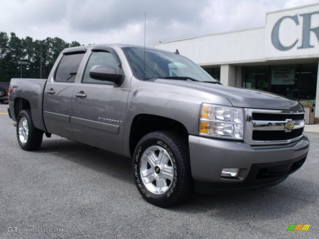 2008 Silverado 1500 LTZ Crew Cab 4x4 - Graystone Metallic / Light Cashmere/Ebony Accents photo #2