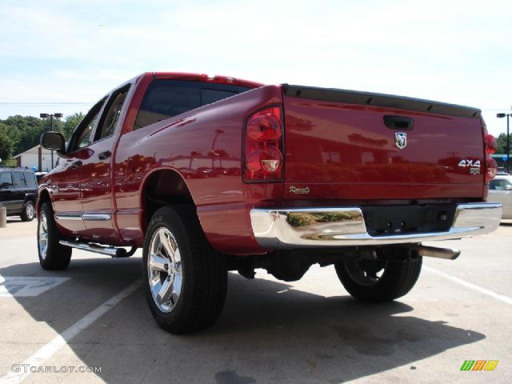 2008 Ram 1500 Laramie Quad Cab 4x4 - Inferno Red Crystal Pearl / Medium Slate Gray photo #5