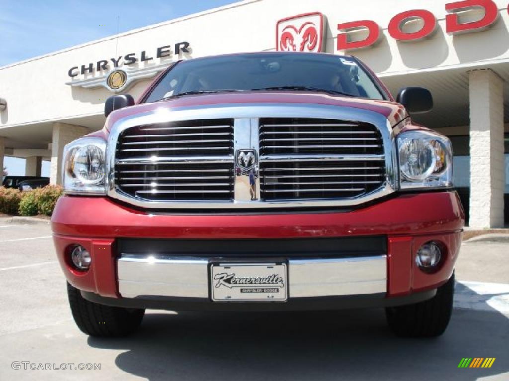 2008 Ram 1500 Laramie Quad Cab 4x4 - Inferno Red Crystal Pearl / Medium Slate Gray photo #8