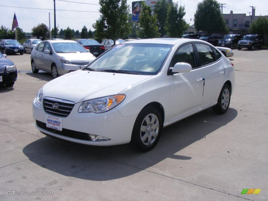2009 Elantra SE Sedan - Captiva White / Beige photo #4
