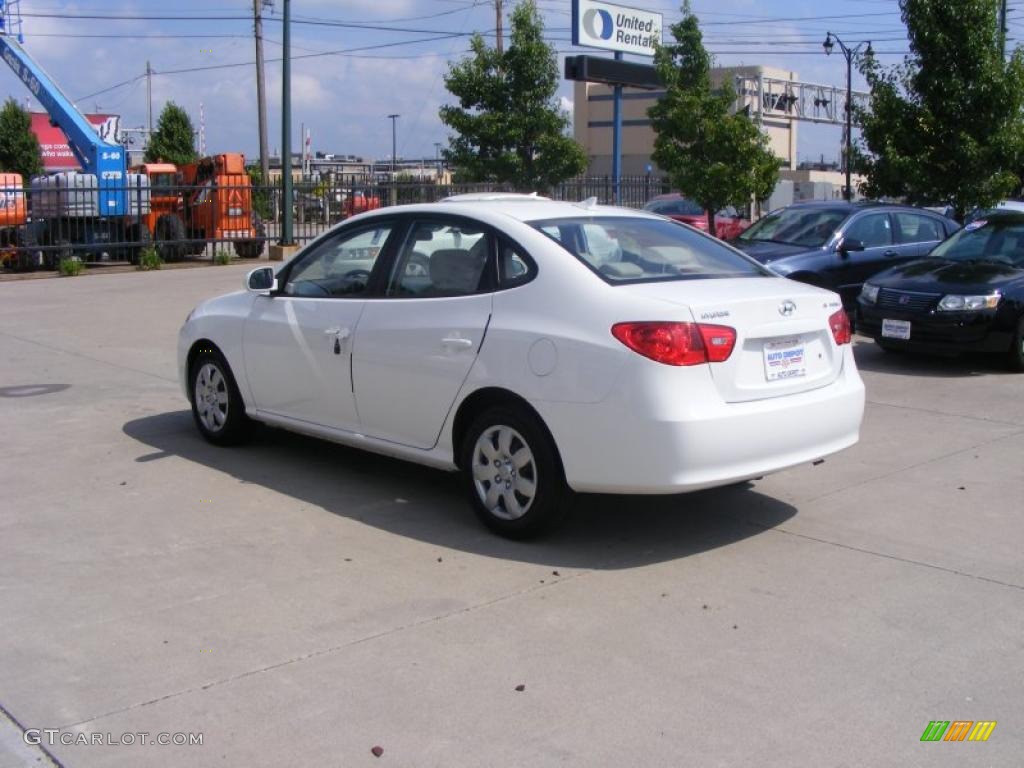 2009 Elantra SE Sedan - Captiva White / Beige photo #6
